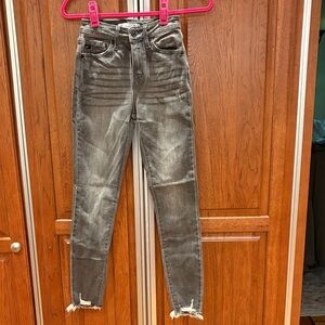 NWOT KanCan Grey Distressed Skinny Jeans